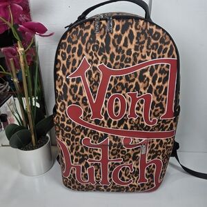 Von Dutch Leopard Print Backpack
